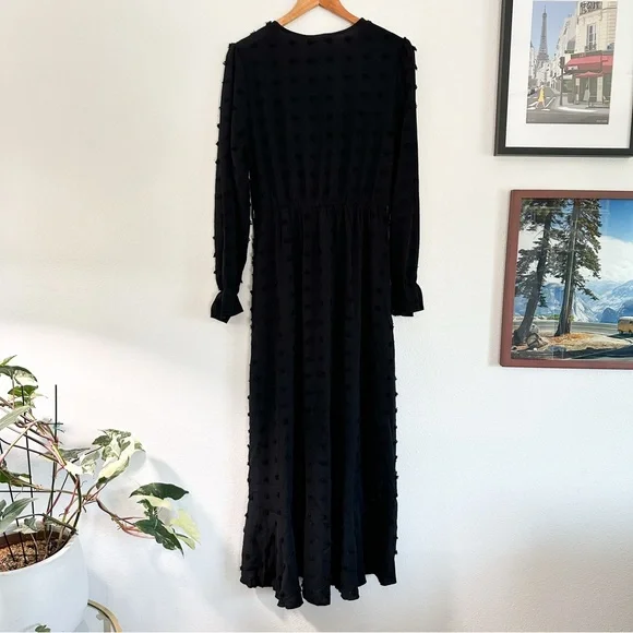 Black Midi Wrap Dress - Unbranded - Picture 9 of 9